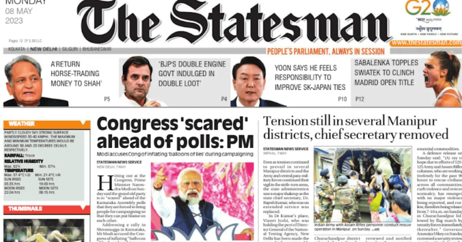 Statesman ePaper Today PDF Free Download | Statesman Newspaper