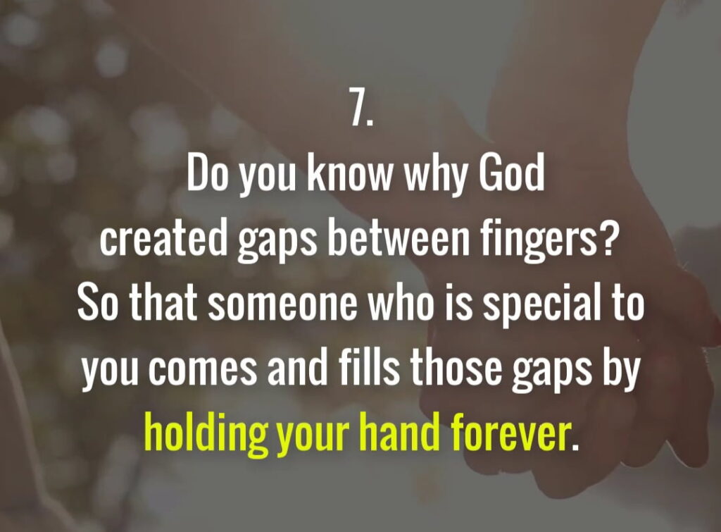 God created gaps between fingers